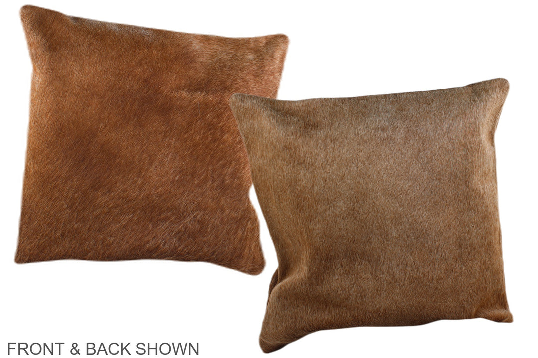 Solid Brown 16"x16" Brazilian Cowhide Pillow #A36304 by Hudson Hides