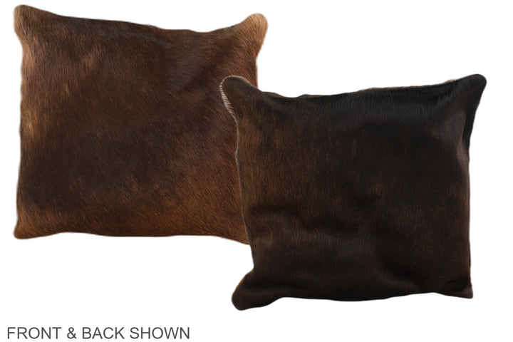 Chocolate 16"x16" Brazilian Cowhide Pillow #A36309 by Hudson Hides