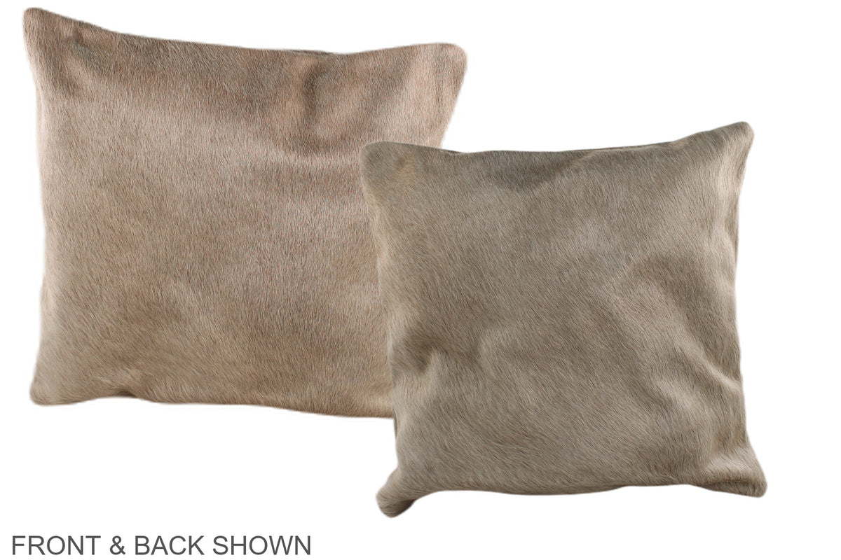 Grey with Beige Cowhide Pillow #A36311