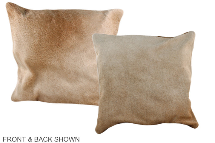 Beige 16"x16" Brazilian Cowhide Pillow #A36316 by Hudson Hides