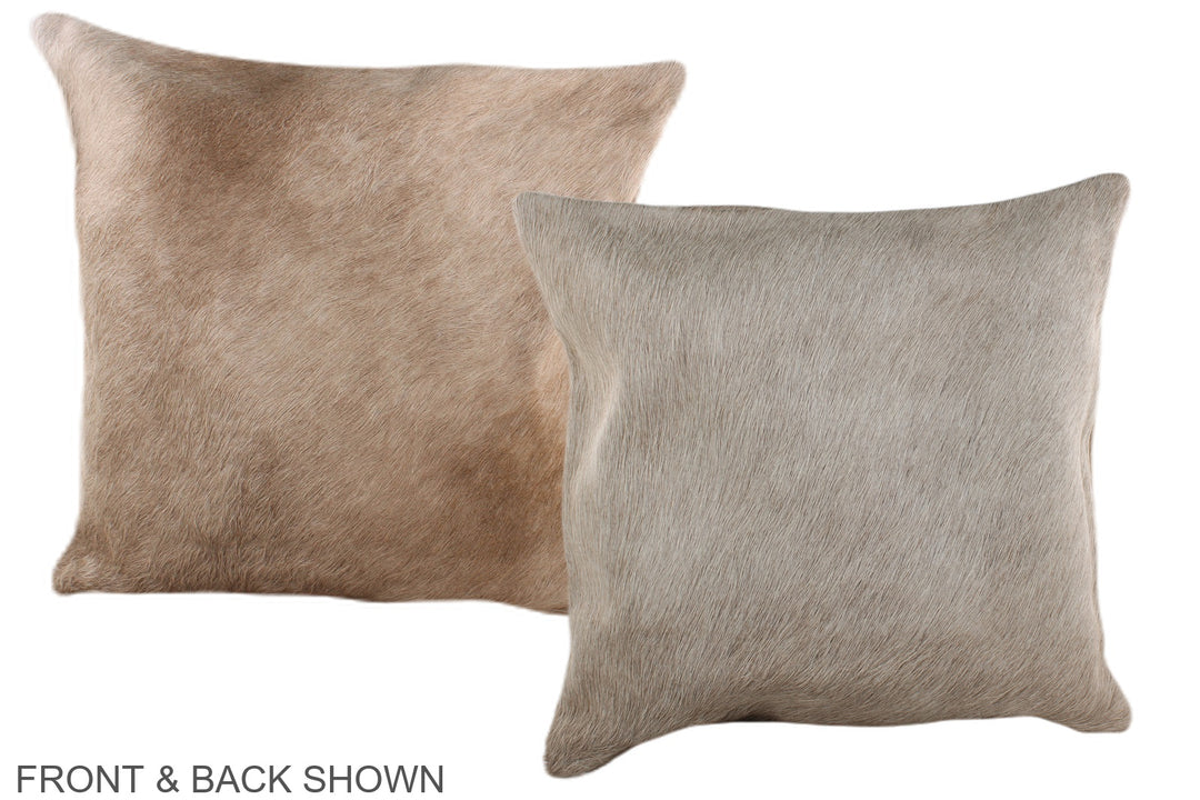 Taupe 16"x16" Brazilian Cowhide Pillow #A36324 by Hudson Hides