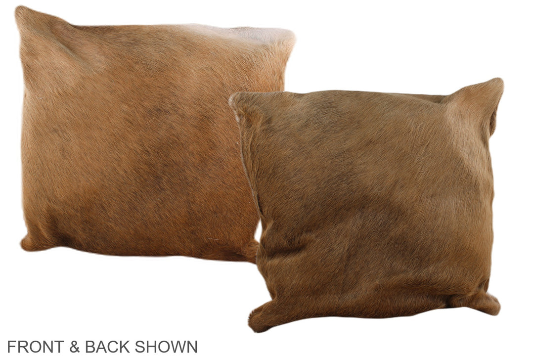 Solid Brown 16"x16" Brazilian Cowhide Pillow #A36327 by Hudson Hides