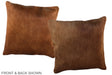 Solid Brown 16"x16" Brazilian Cowhide Pillow #A36328 by Hudson Hides