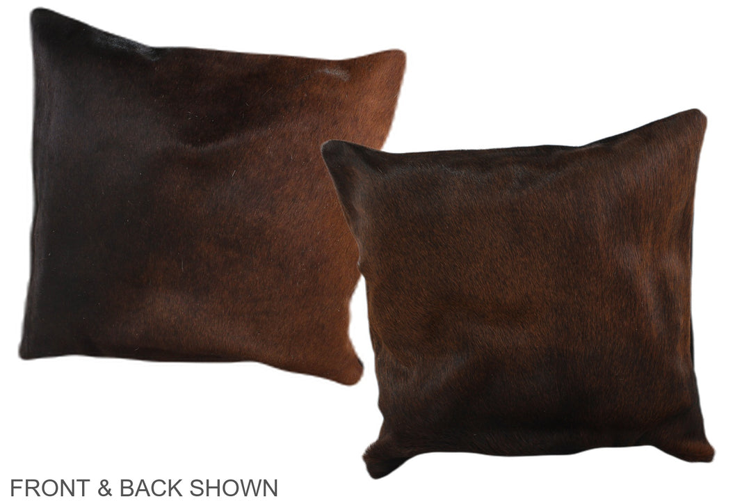 Chocolate 16"x16" Brazilian Cowhide Pillow #A36330 by Hudson Hides