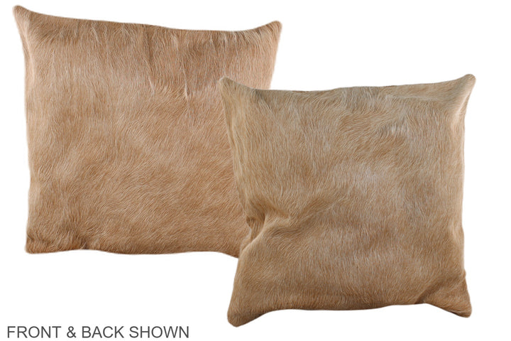 Beige 16"x16" Brazilian Cowhide Pillow #A36331 by Hudson Hides