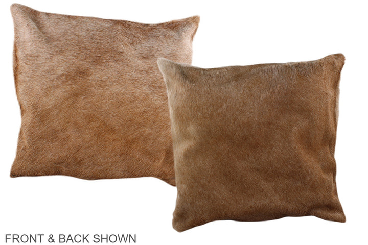 Caramel 16"x16" Brazilian Cowhide Pillow #A36335 by Hudson Hides