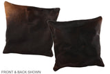 Chocolate 16"x16" Brazilian Cowhide Pillow #A36337 by Hudson Hides