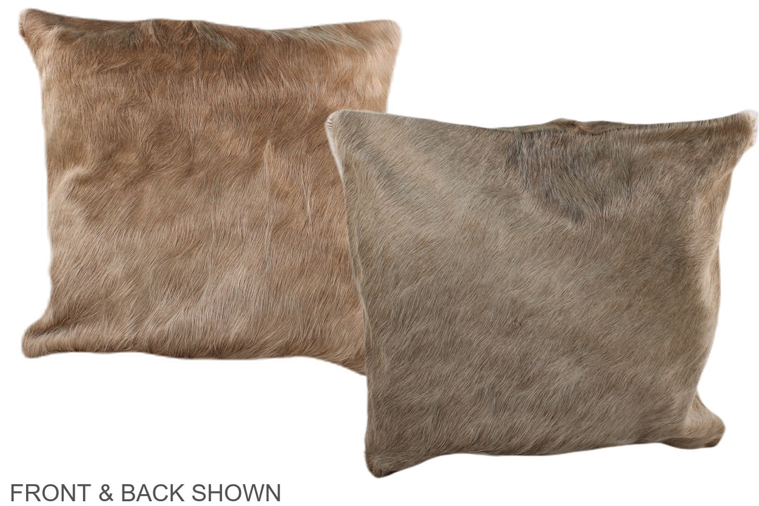 Taupe 16"x16" Brazilian Cowhide Pillow #A36339 by Hudson Hides