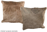 Taupe 16"x16" Brazilian Cowhide Pillow #A36339 by Hudson Hides