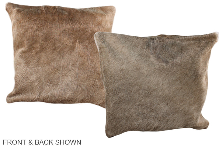 Taupe 16"x16" Brazilian Cowhide Pillow #A36339 by Hudson Hides