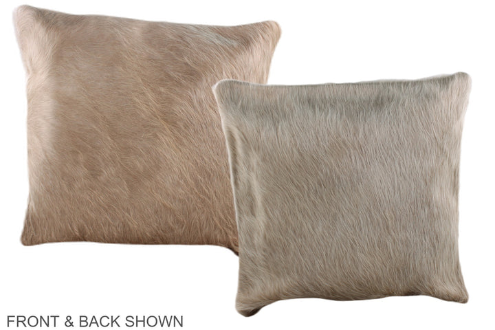 Champagne 16"x16" Brazilian Cowhide Pillow #A36341 by Hudson Hides
