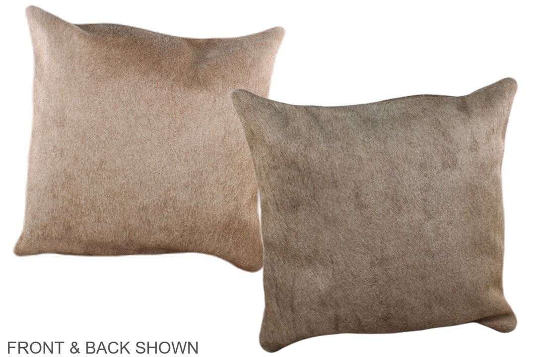 Taupe 16"x16" Brazilian Cowhide Pillow #A36347 by Hudson Hides