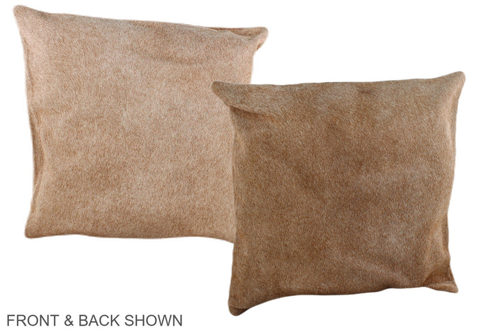 Beige 16"x16" Brazilian Cowhide Pillow #A36349 by Hudson Hides
