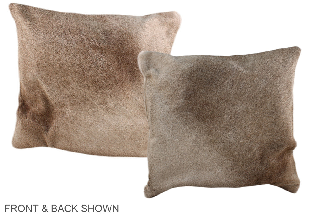 Taupe 16"x16" Brazilian Cowhide Pillow #A36351 by Hudson Hides