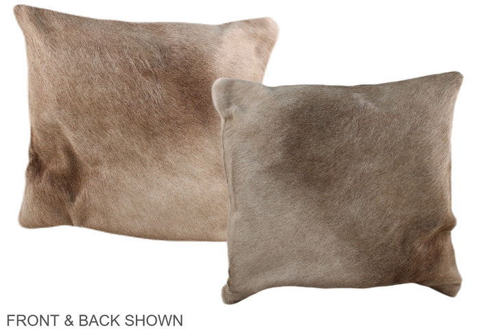 Taupe 16"x16" Brazilian Cowhide Pillow #A36351 by Hudson Hides