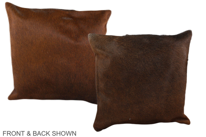 Brown with Red 16"x16" Brazilian Cowhide Pillow #A36352 by Hudson Hides