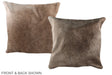 Taupe 16"x16" Brazilian Cowhide Pillow #A36354 by Hudson Hides
