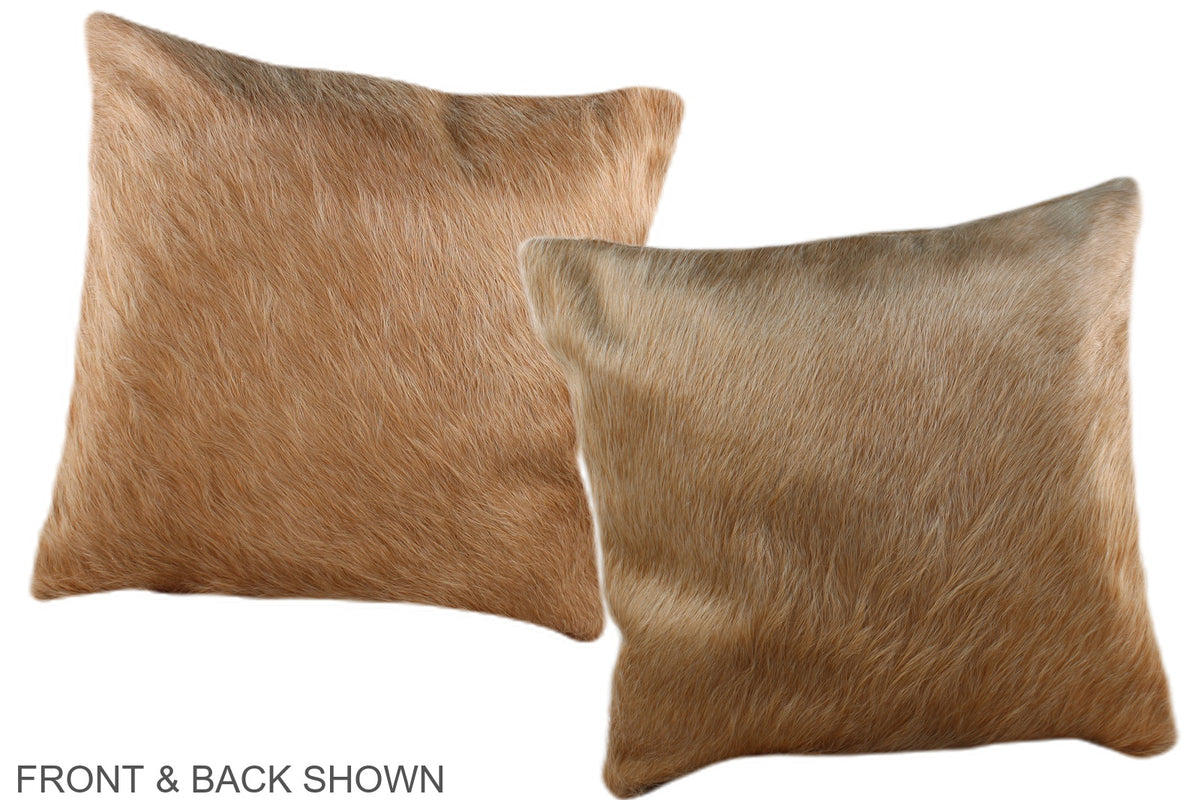 Solid Brown Cowhide Pillow #A36357