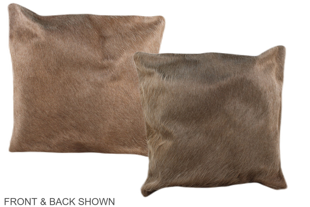 Taupe 16"x16" Brazilian Cowhide Pillow #A36358 by Hudson Hides
