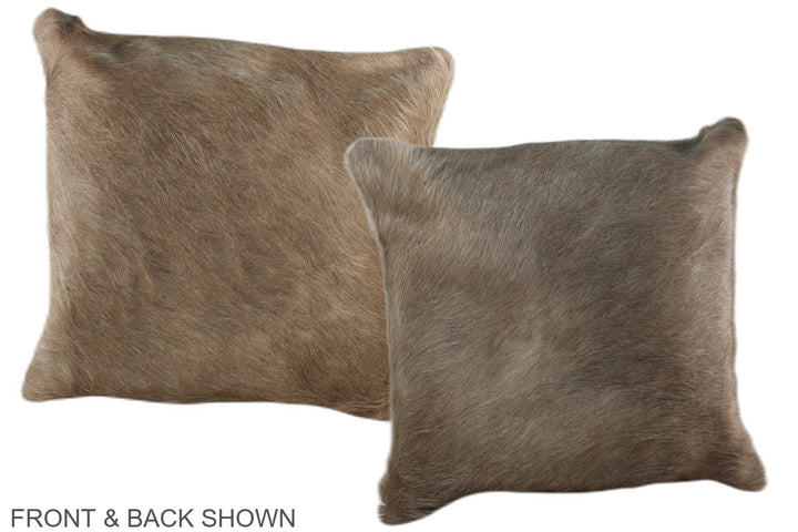 Taupe 16"x16" Brazilian Cowhide Pillow #A36363 by Hudson Hides