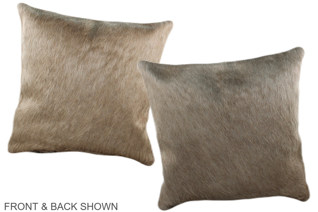 Champagne 16"x16" Brazilian Cowhide Pillow #A36365 by Hudson Hides