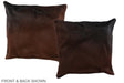 Brown with Red 16"x16" Brazilian Cowhide Pillow #A36366 by Hudson Hides
