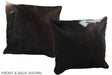 Solid Black 16"x16" Brazilian Cowhide Pillow #A36368 by Hudson Hides