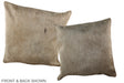 Champagne 16"x16" Brazilian Cowhide Pillow #A36374 by Hudson Hides