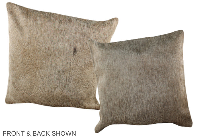 Champagne 16"x16" Brazilian Cowhide Pillow #A36374 by Hudson Hides