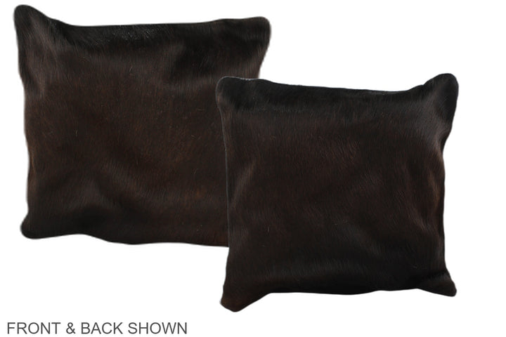 Chocolate 16"x16" Brazilian Cowhide Pillow #A36385 by Hudson Hides