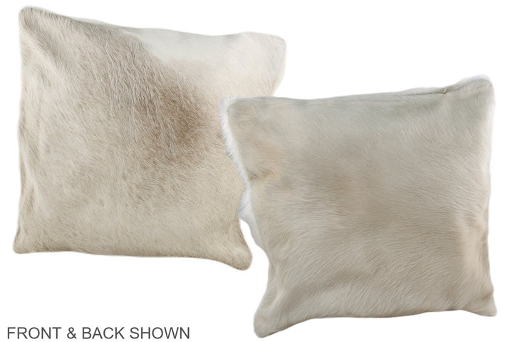Champagne 16"x16" Brazilian Cowhide Pillow #A36388 by Hudson Hides