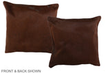 Solid Brown 16"x16" Brazilian Cowhide Pillow #A36389 by Hudson Hides