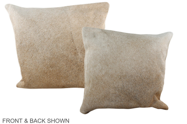 Grey with Beige 16"x16" Brazilian Cowhide Pillow #A36392 by Hudson Hides