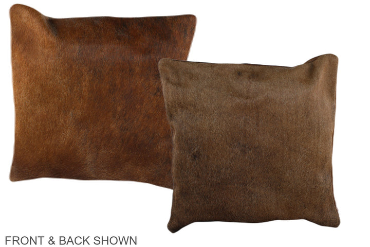 Solid Brown 16"x16" Brazilian Cowhide Pillow #A36395 by Hudson Hides