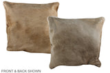 Taupe 16"x16" Brazilian Cowhide Pillow #A36396 by Hudson Hides