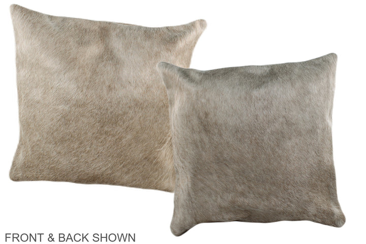 Taupe 16"x16" Brazilian Cowhide Pillow #A36397 by Hudson Hides