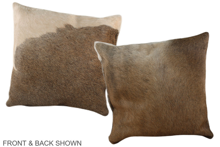 Taupe 16"x16" Brazilian Cowhide Pillow #A36400 by Hudson Hides