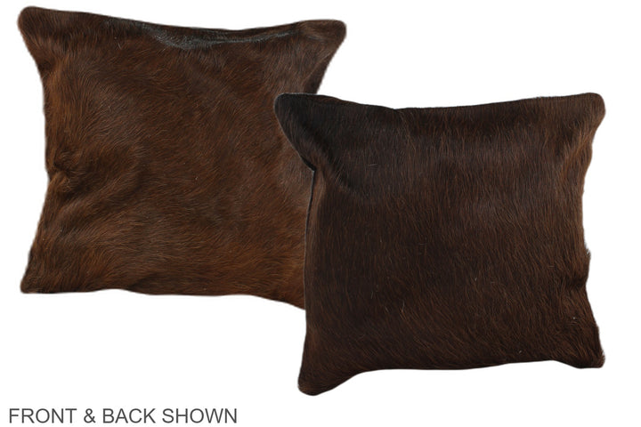 Chocolate 16"x16" Brazilian Cowhide Pillow #A36401 by Hudson Hides