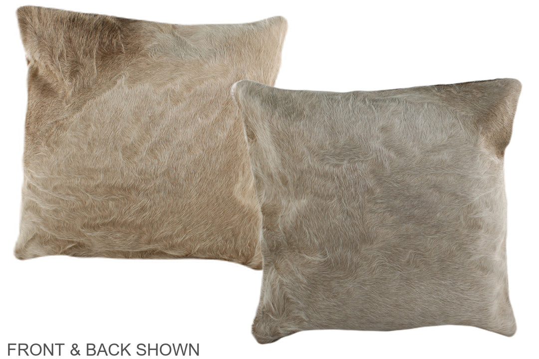 Champagne 16"x16" Brazilian Cowhide Pillow #A36403 by Hudson Hides