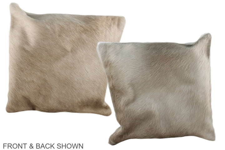 Champagne 16"x16" Brazilian Cowhide Pillow #A36409 by Hudson Hides