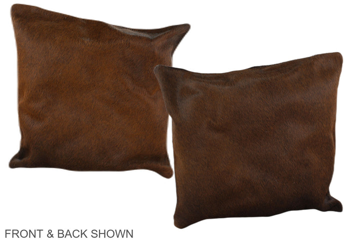 Chocolate 16"x16" Brazilian Cowhide Pillow #A36413 by Hudson Hides