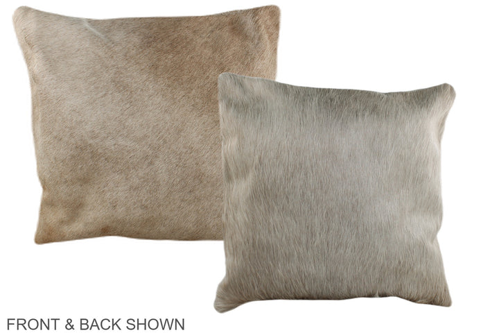 Champagne 16"x16" Brazilian Cowhide Pillow #A36414 by Hudson Hides