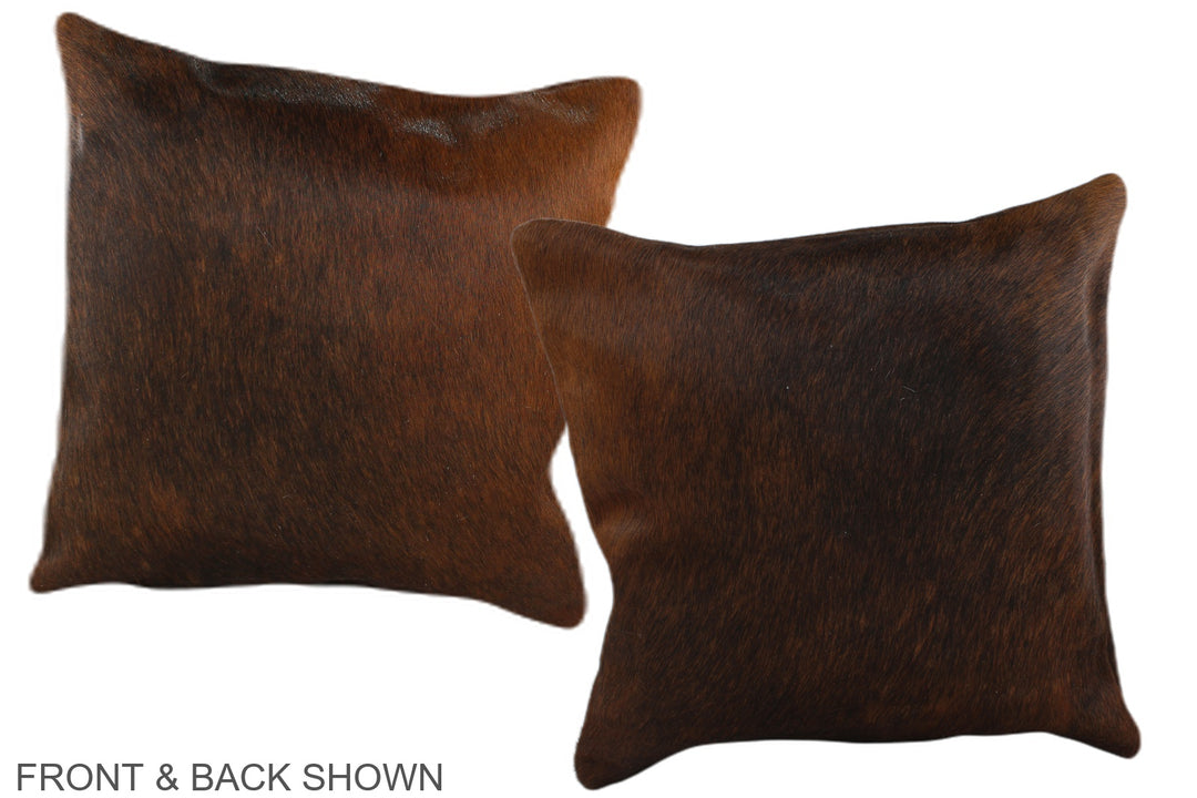 Chocolate 16"x16" Brazilian Cowhide Pillow #A36418 by Hudson Hides