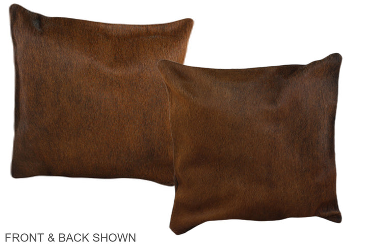 Solid Brown 16"x16" Brazilian Cowhide Pillow #A36425 by Hudson Hides