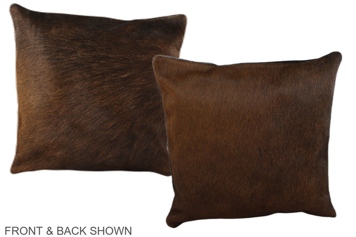 Chocolate 16"x16" Brazilian Cowhide Pillow #A36427 by Hudson Hides