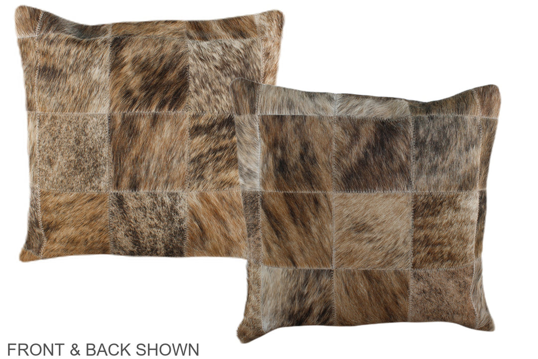 Patchwork 16"x16" Brazilian Cowhide Pillow #A36442 by Hudson Hides