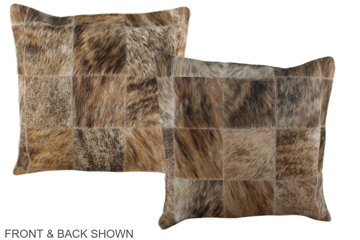 Patchwork 16"x16" Brazilian Cowhide Pillow #A36442 by Hudson Hides