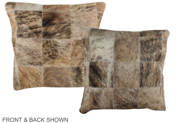 Patchwork 16"x16" Brazilian Cowhide Pillow #A36456 by Hudson Hides