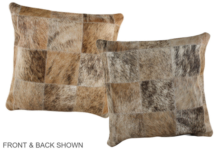 Patchwork 16"x16" Brazilian Cowhide Pillow #A36463 by Hudson Hides