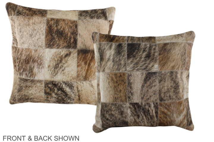 Patchwork 16"x16" Brazilian Cowhide Pillow #A36474 by Hudson Hides